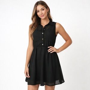 Freebird Junior Black Sheer Fully Lined Dress Medium